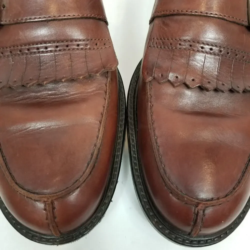 Johnston & Murphy Men's Brown Leather Kiltie Buckle Loafers Size 8.5